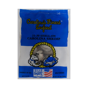 21 - 30 Shell-On Carolina Shrimp per lb Wild Caught (Frozen)