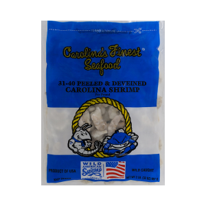 31 - 40 Peeled & Deveined Carolina Shrimp per lb Wild Caught (Frozen)